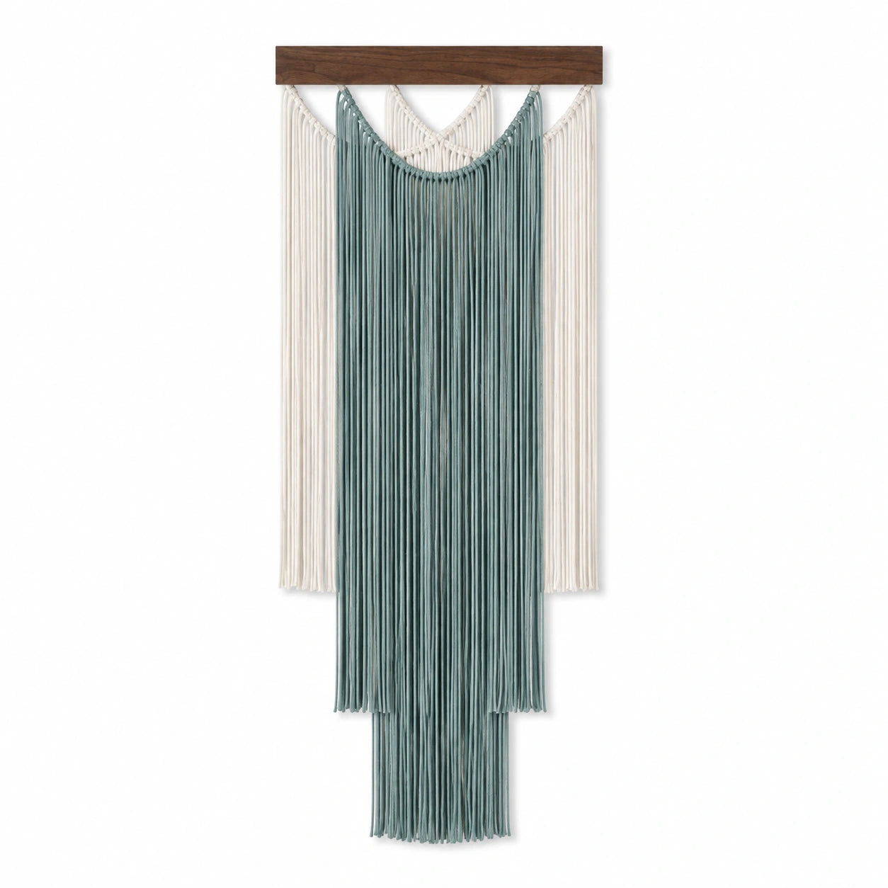 Makramee Wandbehang 60 x 120 cm Baumwolle Grün Creme Boho Dekoration