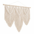 Makramee Wandteppich 100 x 120 cm Baumwolle Creme Boho Wanddekoration