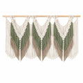 Makramee Wandteppich 120 x 85 cm Baumwolle Grün Beige Boho Wanddekoration