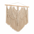 Makramee Wandteppich 100 cm x 100 cm Baumwolle Beige Boho Wanddekoration